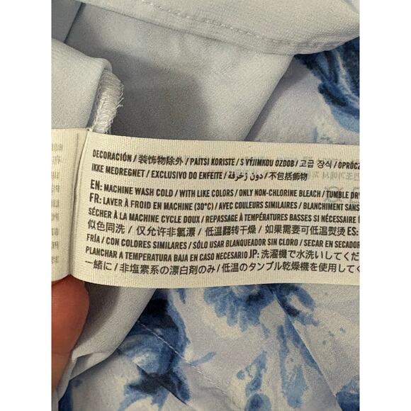 NWT Abercrombie & Fitch Camille Midi Dress Women's XL Blue Floral Cottagecore - Picture 13 of 13